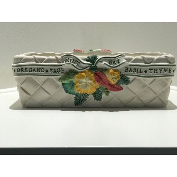Fitz & Floyd Herb Planter: 1990's Ceramic Planter - Picture 3 of 4